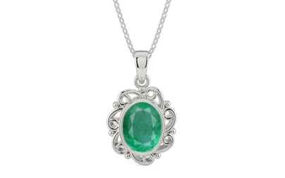 Sterling Silver Emerald Pendant Limited Quality (P5)