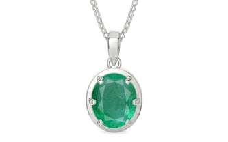 Sterling Silver Emerald Pendant Limited Quality (P8)