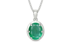 Sterling Silver Emerald Pendant Limited Quality (P8)
