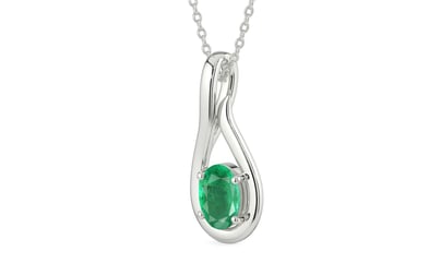 Sterling Silver Emerald Pendant Limited Quality (P9)