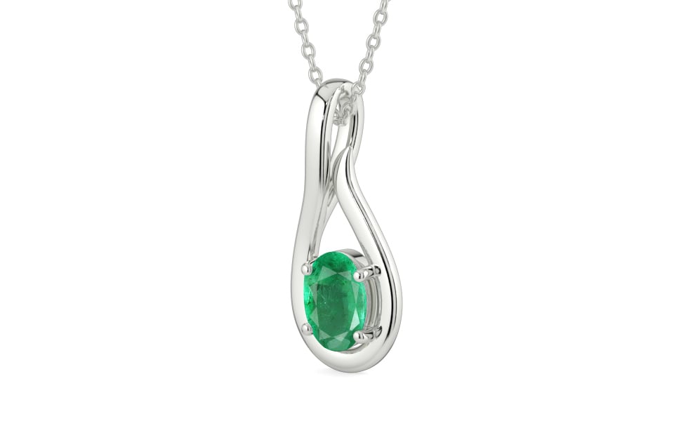Sterling Silver Emerald Pendant Limited Quality (P9)