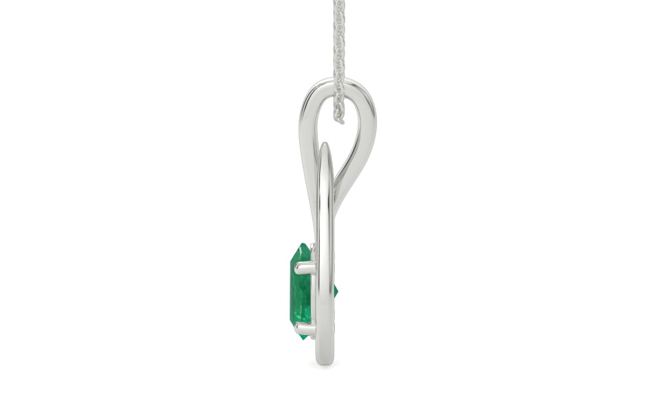 Sterling Silver Emerald Pendant Limited Quality (P9)