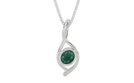 Sterling Silver Emerald Pendant Prime Quality (P1)
