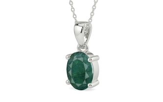 Sterling Silver Emerald Pendant Prime Quality (P10)
