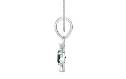 Sterling Silver Emerald Pendant Prime Quality (P11)