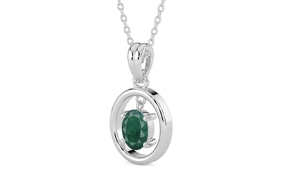 Sterling Silver Emerald Pendant Prime Quality (P2)