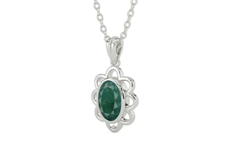 Sterling Silver Emerald Pendant Prime Quality (P3)