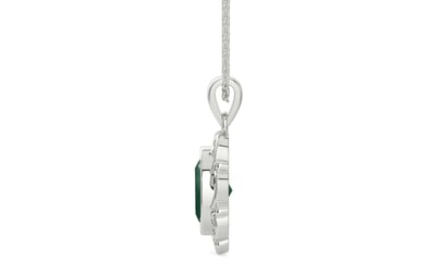 Sterling Silver Emerald Pendant Prime Quality (P5)