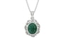 Sterling Silver Emerald Pendant Prime Quality (P5)