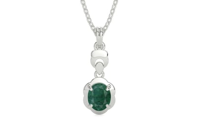 Sterling Silver Emerald Pendant Prime Quality (P6)