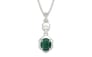 Sterling Silver Emerald Pendant Prime Quality (P6)