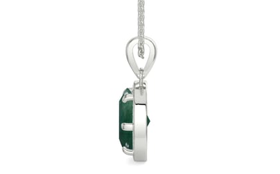 Sterling Silver Emerald Pendant Prime Quality (P8)