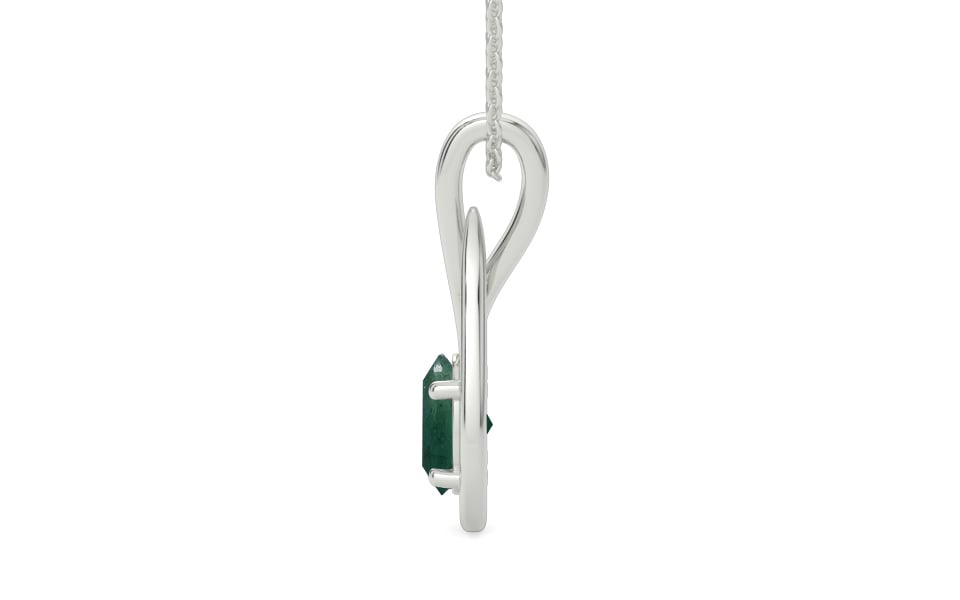 Sterling Silver Emerald Pendant Prime Quality (P9)