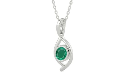 Sterling Silver Emerald Pendant Rare Quality (P1)