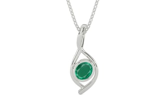 Sterling Silver Emerald Pendant Rare Quality (P1)