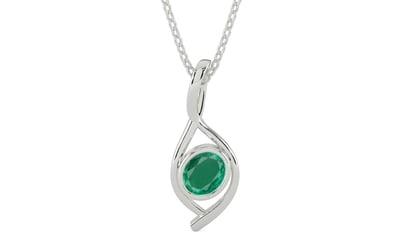 Sterling Silver Emerald Pendant Rare Quality (P1)