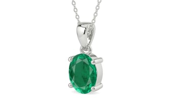 Sterling Silver Emerald Pendant Rare Quality (P10)