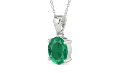 Sterling Silver Emerald Pendant Rare Quality (P10)