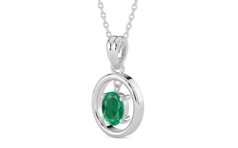 Sterling Silver Emerald Pendant Rare Quality (P2)