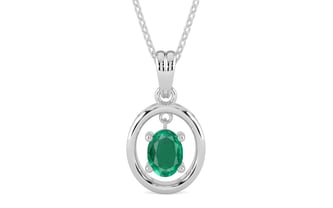 Sterling Silver Emerald Pendant Rare Quality (P2)