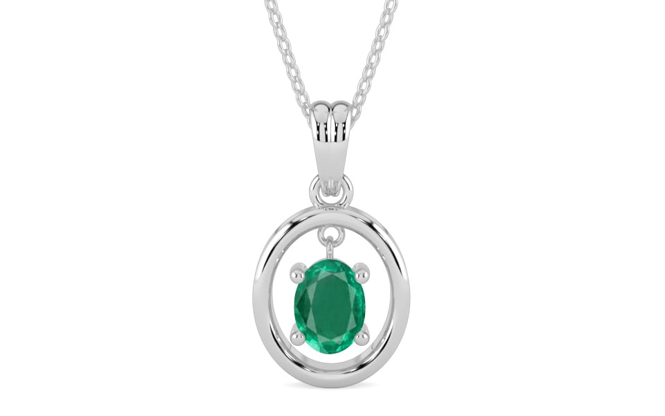Sterling Silver Emerald Pendant Rare Quality (P2)