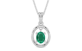 Sterling Silver Emerald Pendant Rare Quality (P2)