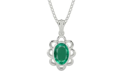 Sterling Silver Emerald Pendant Rare Quality (P3)