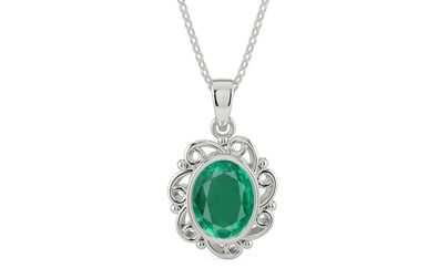 Sterling Silver Emerald Pendant Rare Quality (P5)