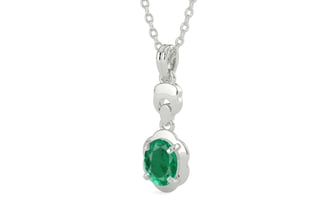 Sterling Silver Emerald Pendant Rare Quality (P6)