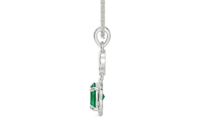Sterling Silver Emerald Pendant Rare Quality (P6)