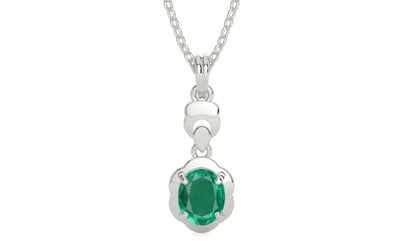 Sterling Silver Emerald Pendant Rare Quality (P6)