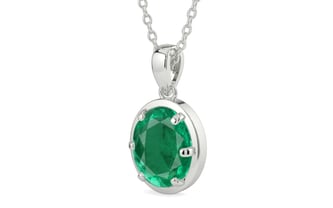 Sterling Silver Emerald Pendant Rare Quality (P8)