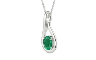 Sterling Silver Emerald Pendant Rare Quality (P9)