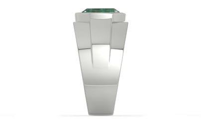 Sterling Silver Emerald Ring Fine Quality (R1)