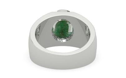 Sterling Silver Emerald Ring Fine Quality (R1)