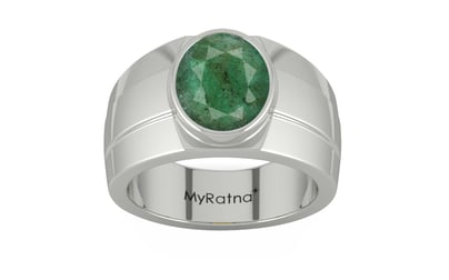 Sterling Silver Emerald Ring Fine Quality (R1)