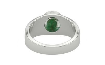 Sterling Silver Emerald Ring Fine Quality (R10)