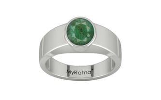 Sterling Silver Emerald Ring Fine Quality (R10)