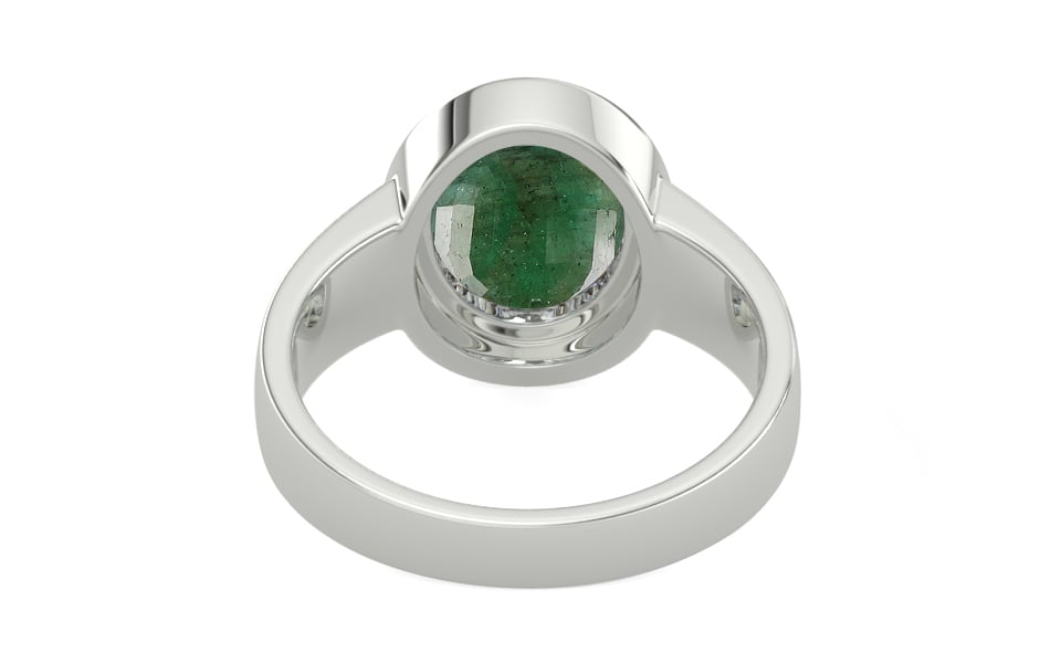 Sterling Silver Emerald Ring Fine Quality (R3)