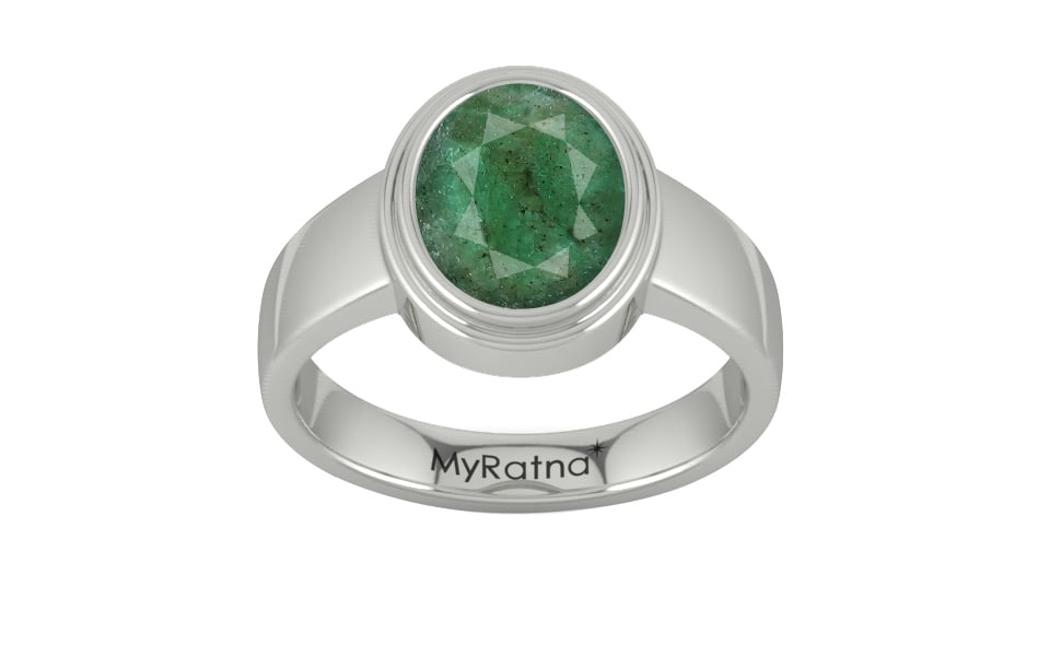 Sterling Silver Emerald Ring Fine Quality (R3)