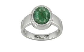 Sterling Silver Emerald Ring Fine Quality (R3)