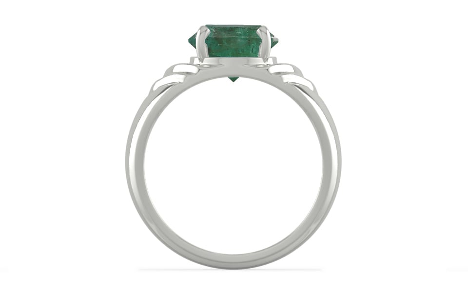 Sterling Silver Emerald Ring Fine Quality (R4)