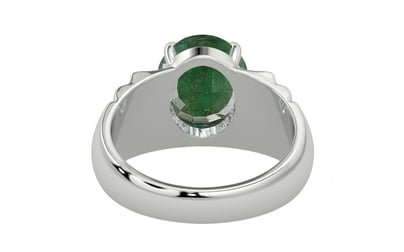 Sterling Silver Emerald Ring Fine Quality (R4)