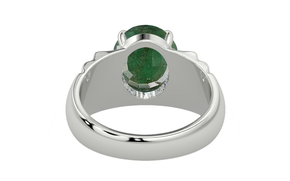Sterling Silver Emerald Ring Fine Quality (R4)