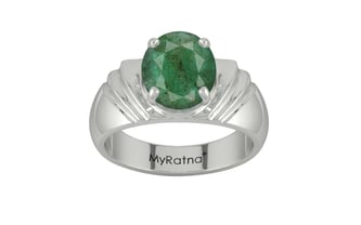 Sterling Silver Emerald Ring Fine Quality (R4)