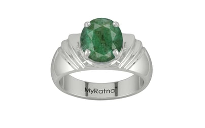 Sterling Silver Emerald Ring Fine Quality (R4)