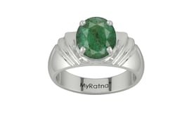 Sterling Silver Emerald Ring Fine Quality (R4)