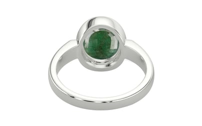Sterling Silver Emerald Ring Fine Quality (R6)