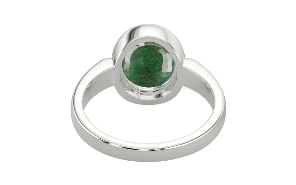Sterling Silver Emerald Ring Fine Quality (R6)