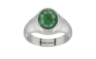 Sterling Silver Emerald Ring Fine Quality (R7)